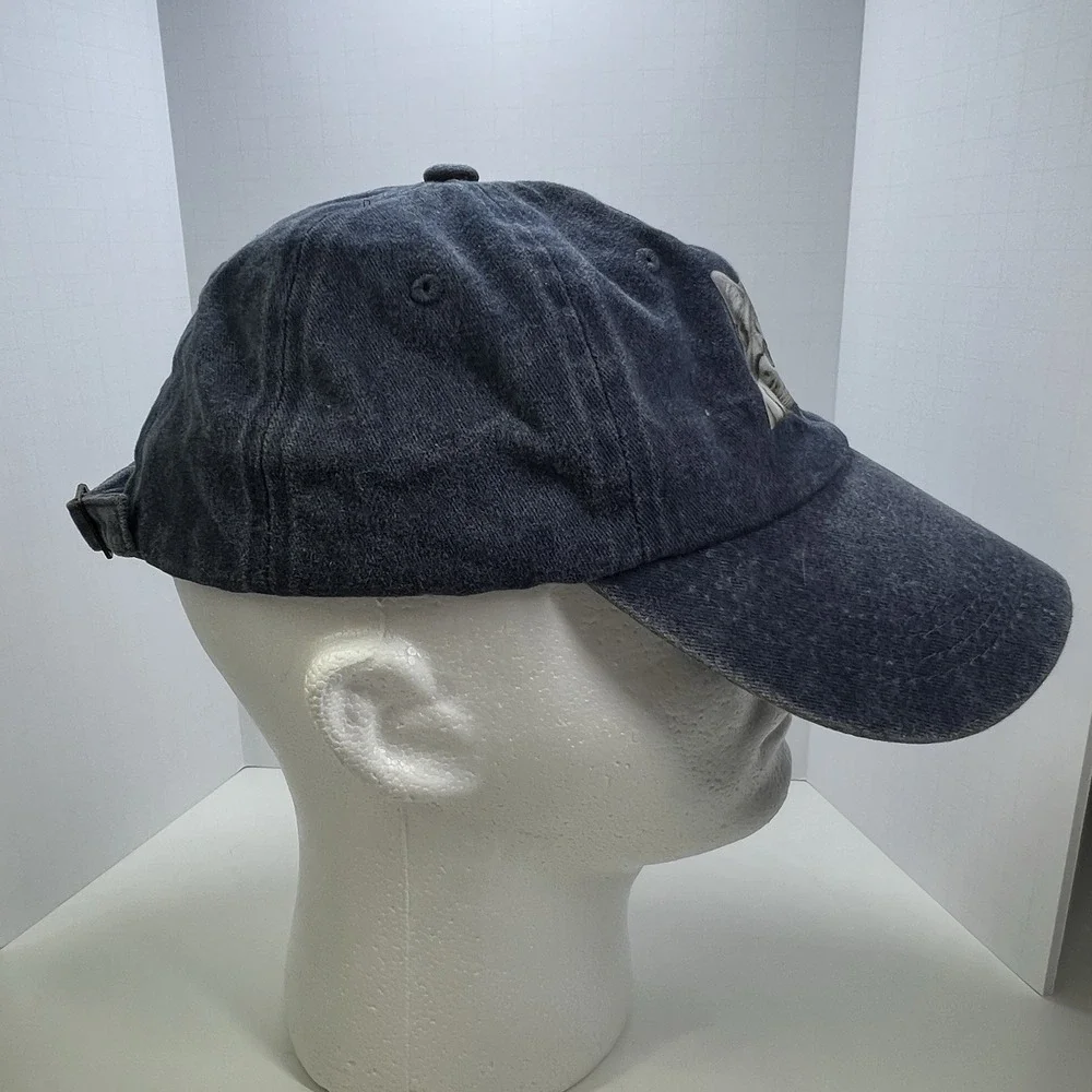 Cat Peeking Hat‎ Faded Denim Blue Baseball Cap Cute Kitty Graphic Pet Lover Mom
